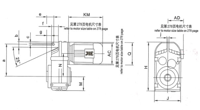 硬齒面減速機JRTF系列詳細尺寸圖